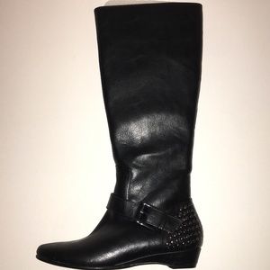 AEROSALES BOOTS LEATHER BLACK SIZE 6 NEW